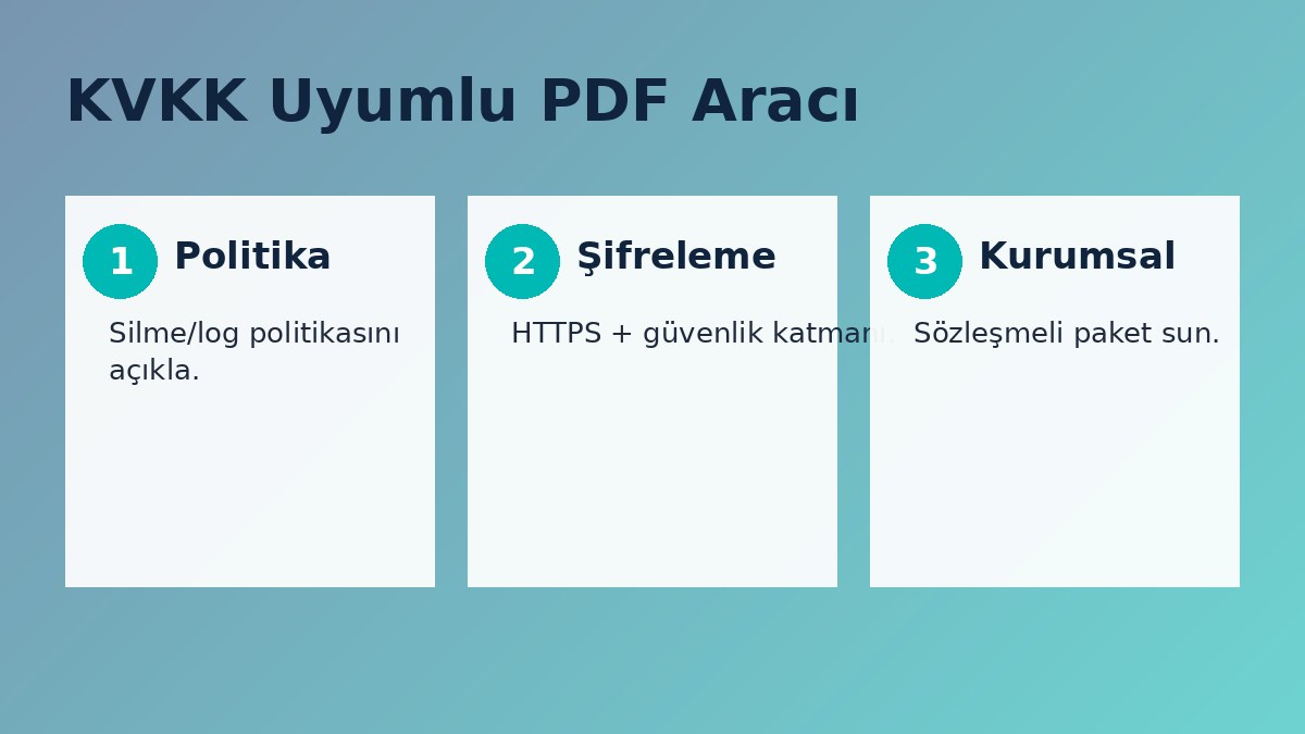 KVKK Uyumlu PDF Aracı adım adım